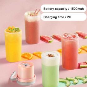 كوب عصير بلندر كروني 300 مل، خلاط محمول قابل لإعادة الشحن عبر USB، كوب عصير صغير مانع للتسرب