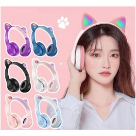 سماعات بلوتوث لاسلكية مع وامض LED Cat Ears P47M
