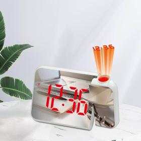 ساعة منبه رقمية ذكية مع جهاز عرض درجة الحرارة USB 180 درجة، غفوة DS-8590L