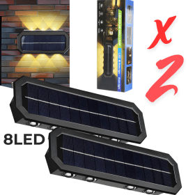 PACK X 2 Lampes Solaires Murales 8LED avec Détection de Mouvement Auto 2Pcs