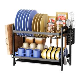 Égouttoir à Vaisselle 2 Niveaux Gold pour Comptoir de Cuisine