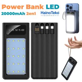 Power Bank et LED 20000mAh avec Charge Rapide 2en1 – باور بانك مع شحن سريع