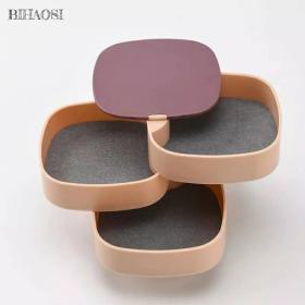 صندوق تخزين مجوهرات متعدد الطبقات مع مرآة